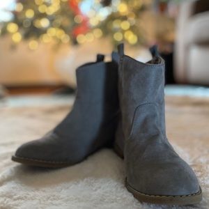 Grey Suede Ankle Booties